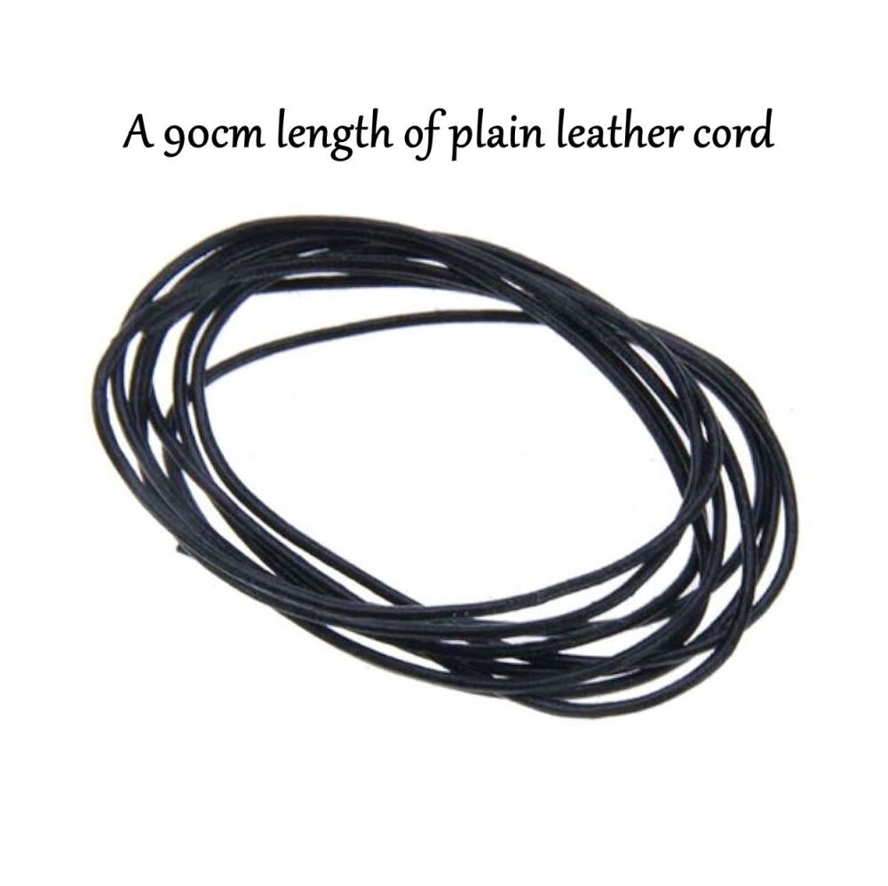 Black leather cord 90cm (35") long x 1mm wide