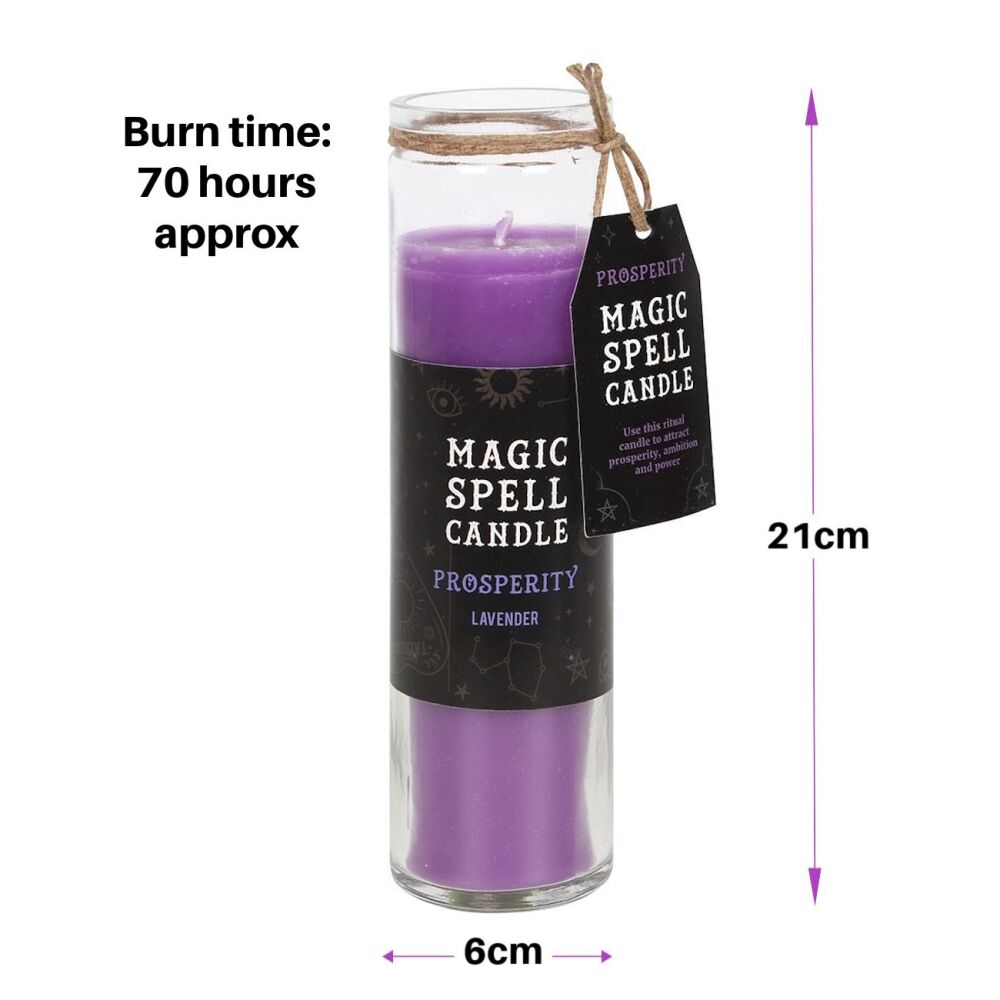Prosperity Lavender Magic Spell Pillar Candle