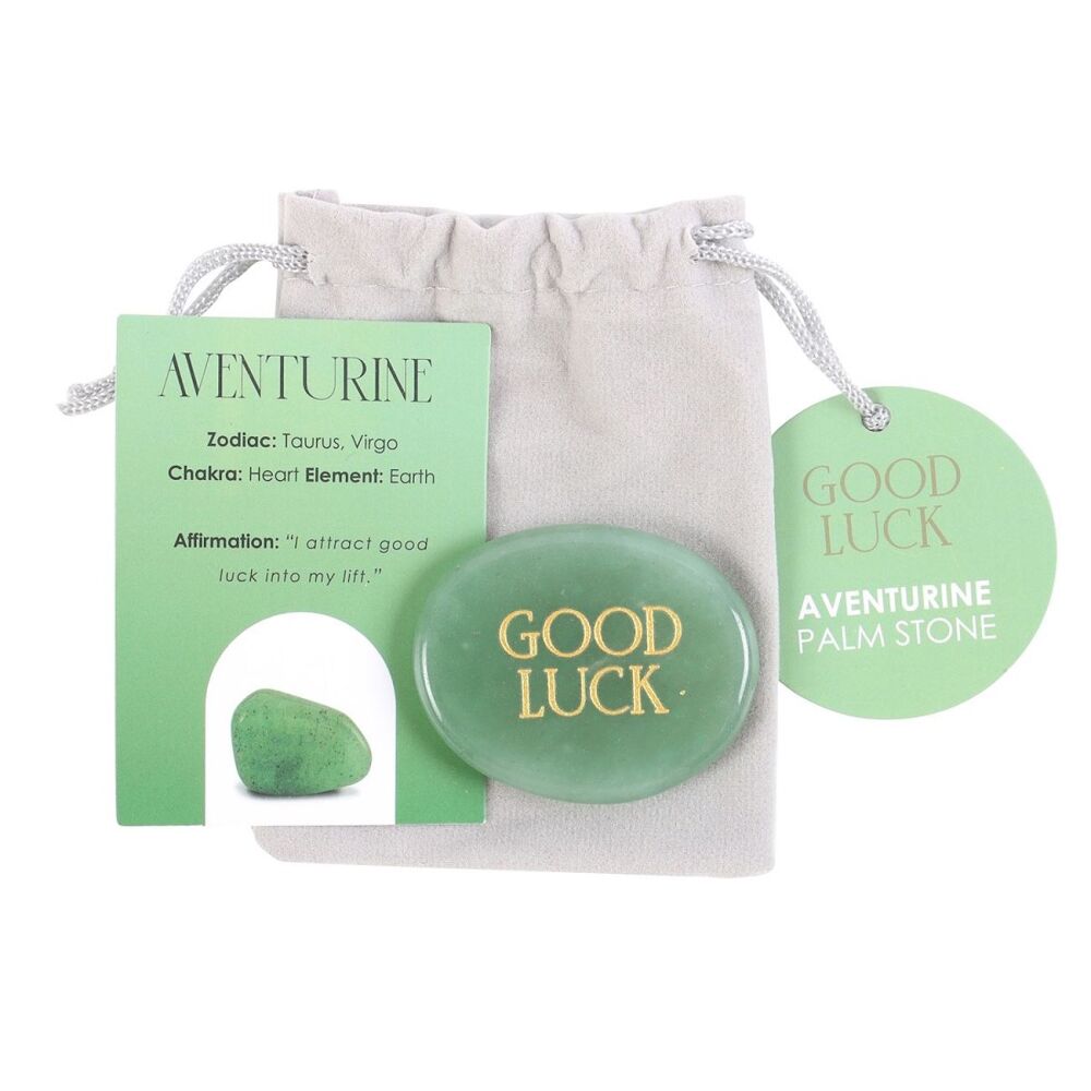 Good Luck Green Aventurine Crystal Palm Stone