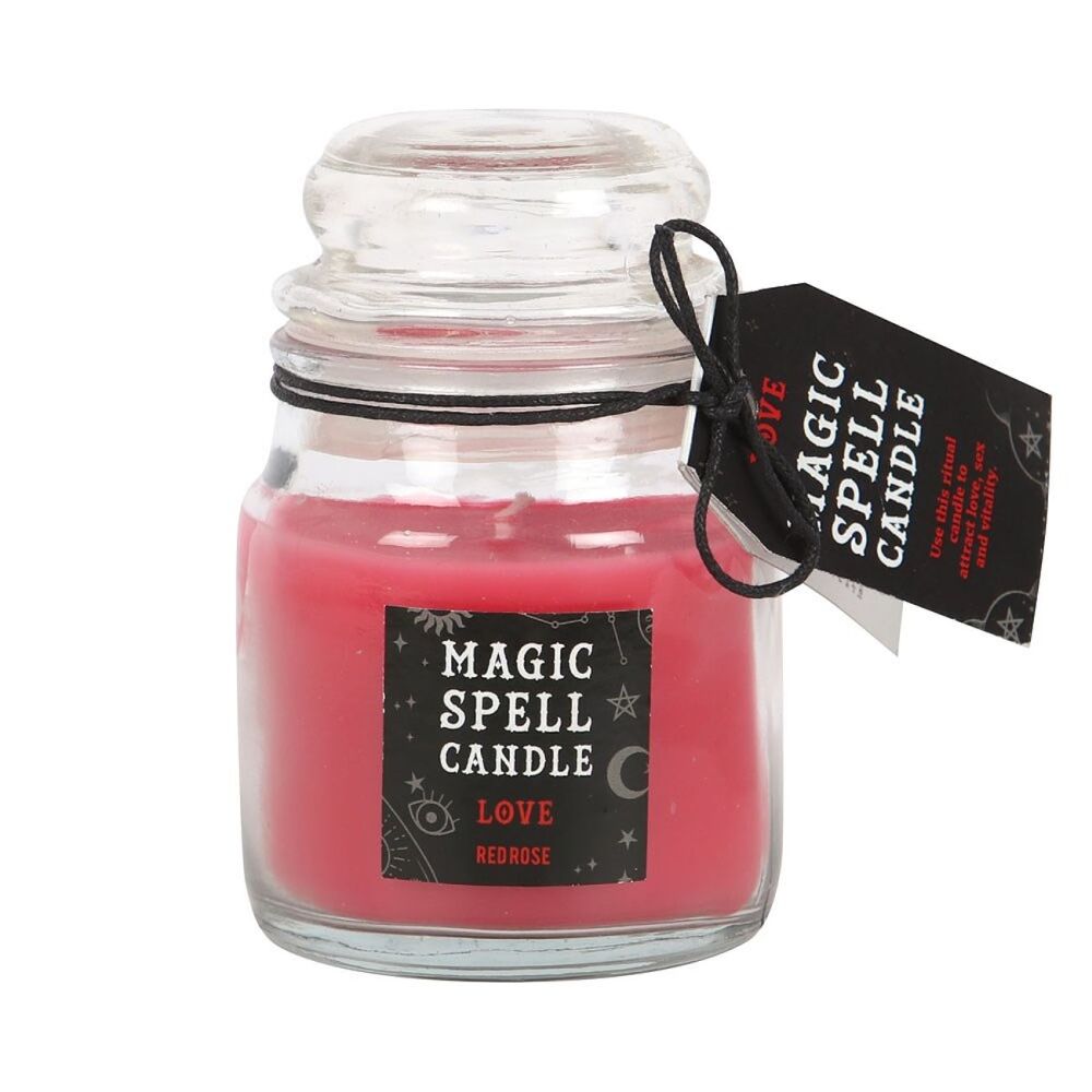 Love Red Rose Magic Spell Candle Jar