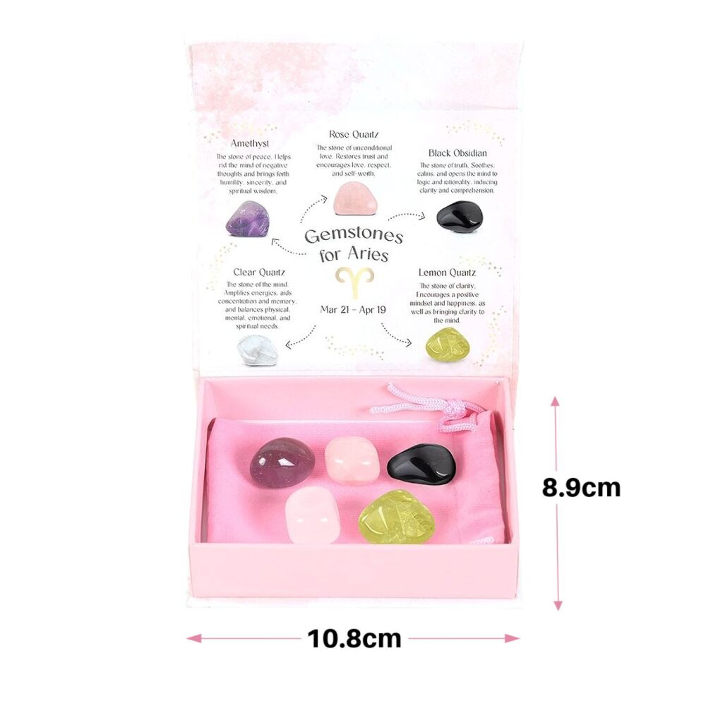 Gemstones for Aries Healing Crystal Tumblestones Gift Set