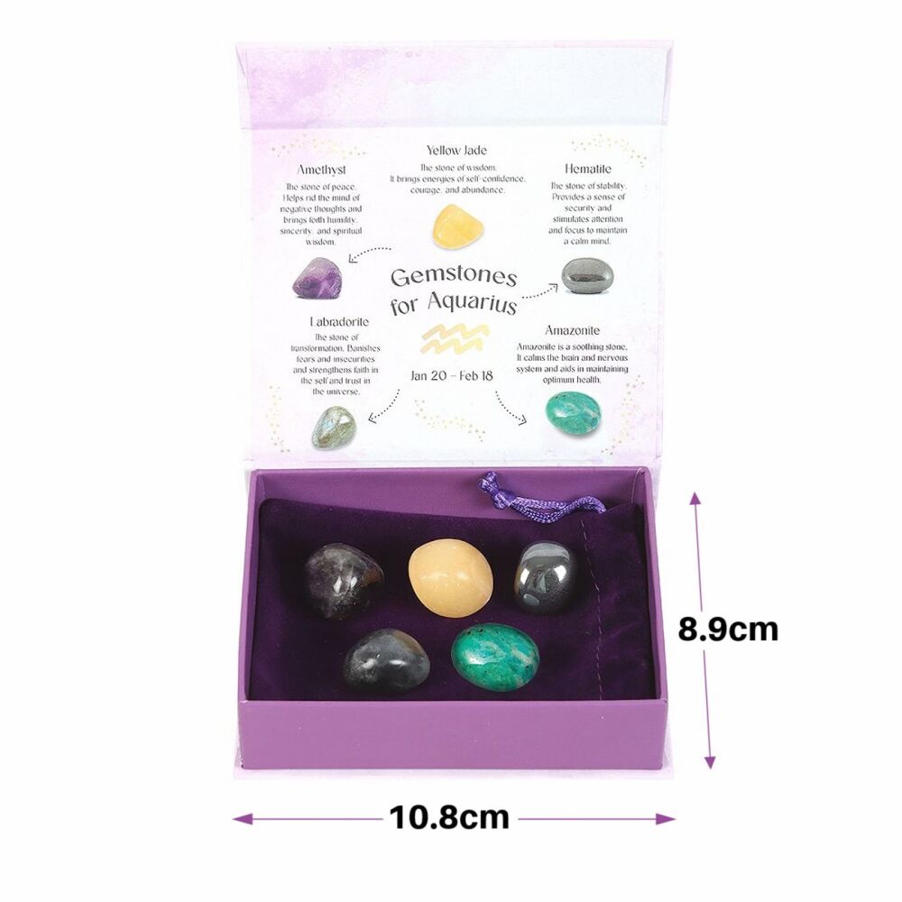 Gemstones for Aquarius Healing Crystal Tumblestones Gift Set