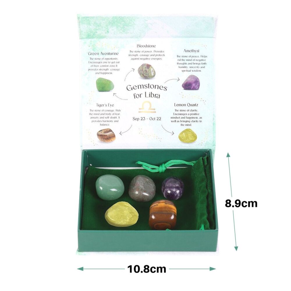 Gemstones for Libra Healing Crystal Tumblestones Gift Set
