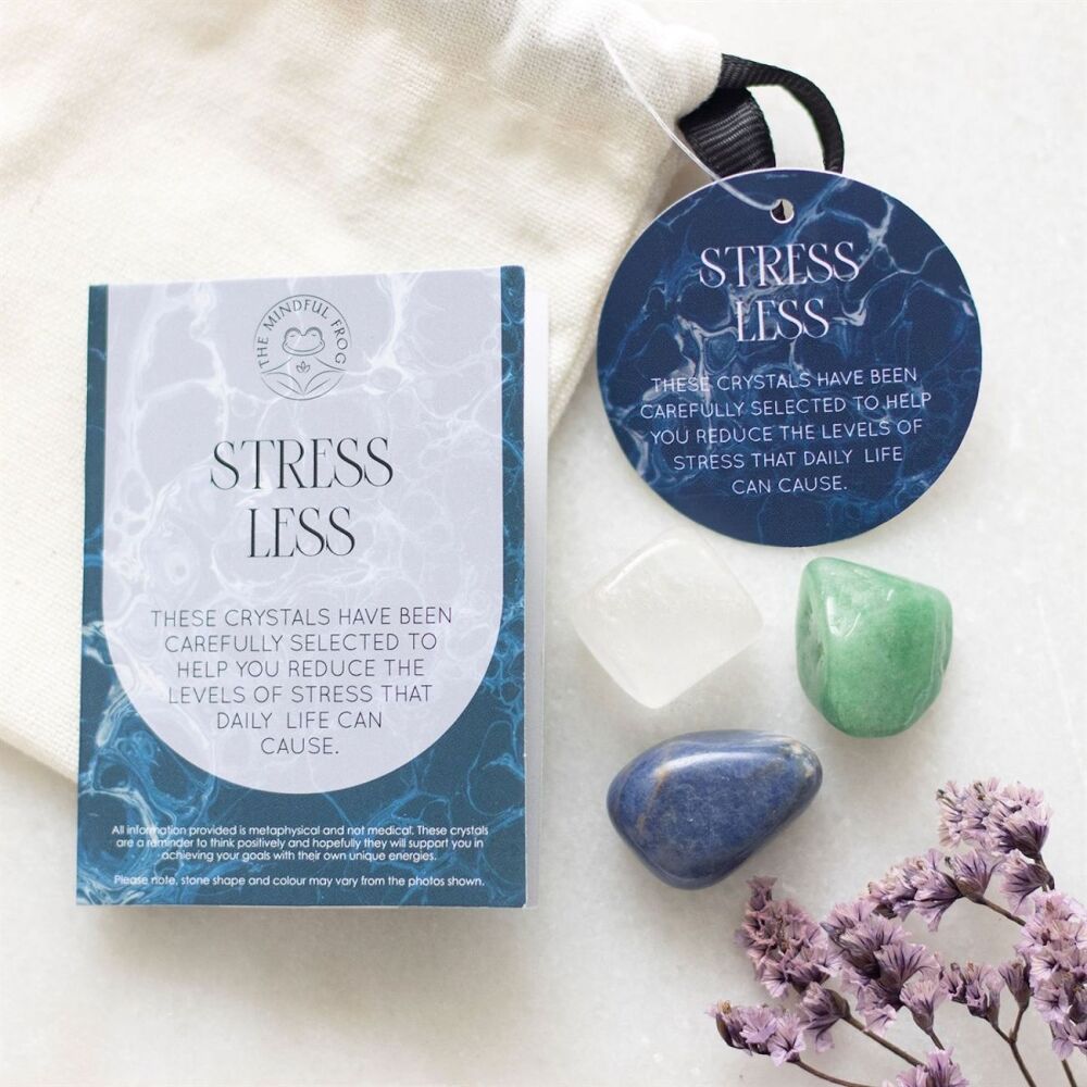 Stress Less Crystal Healing Set with bag