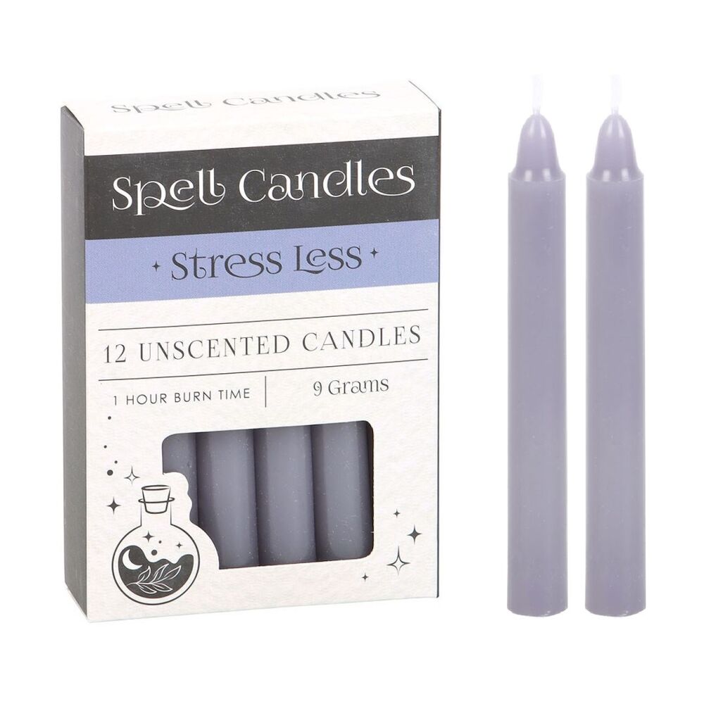 Stress Less Spell Candles purple pack of 12
