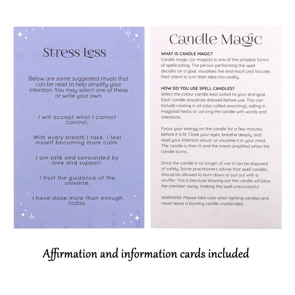 Stress Less Spell Candles purple pack of 12