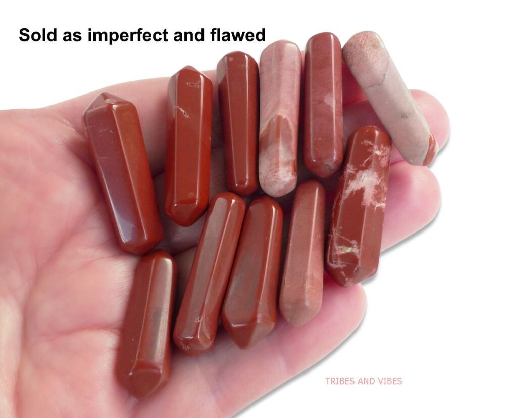 Red Jasper Crystal Point Wands 11pcs flawed lot #2