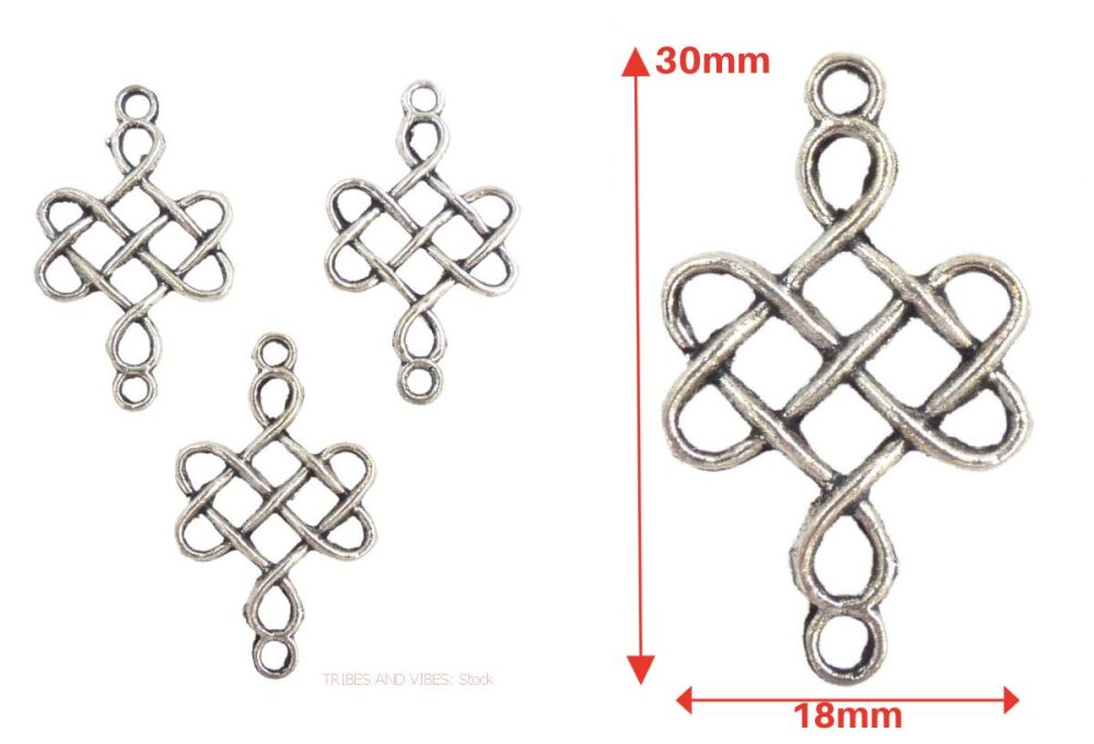 Celtic Cross Connector Charms Tibetan Silver 3pcs