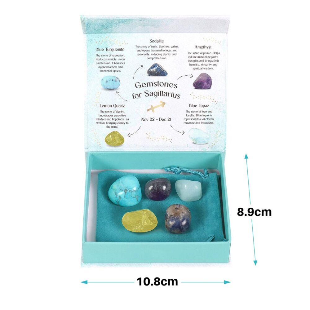 Gemstones for Sagittarius Healing Crystal Tumblestones Gift Set