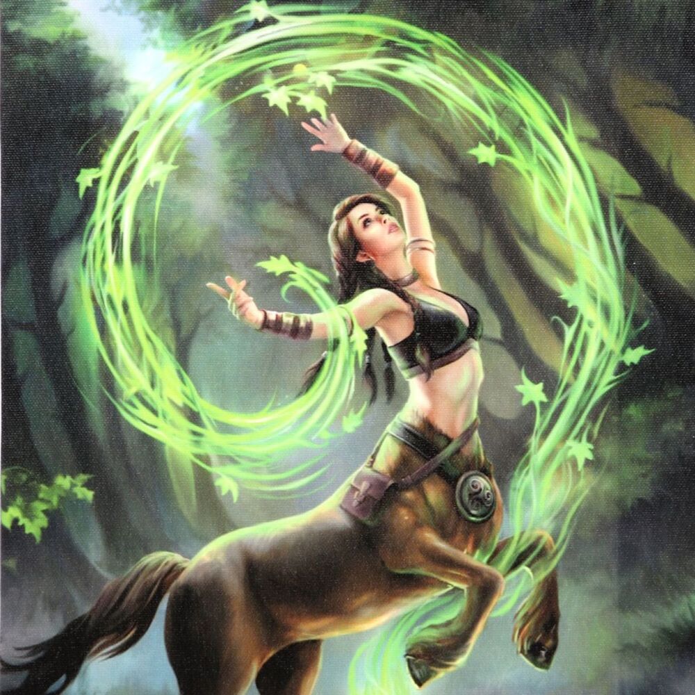 Earth Sorceress Centaur Elemental Canvas Print by Anne Stokes 25cm x 19cm