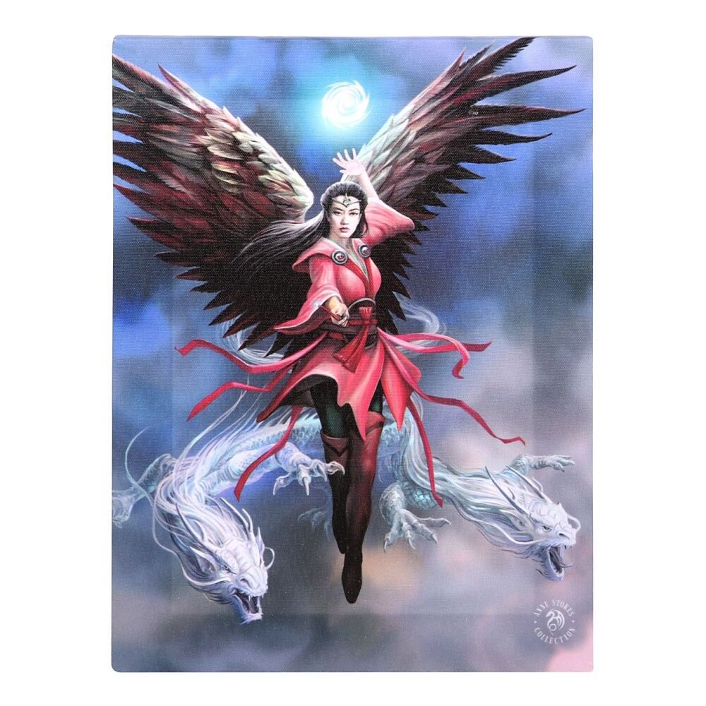 Air Winged Sorceress Angel Elemental Canvas Print by Anne Stokes 25x19cm
