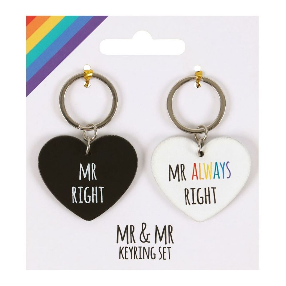 Mr and Mr Right Keyring Set LGBTQ