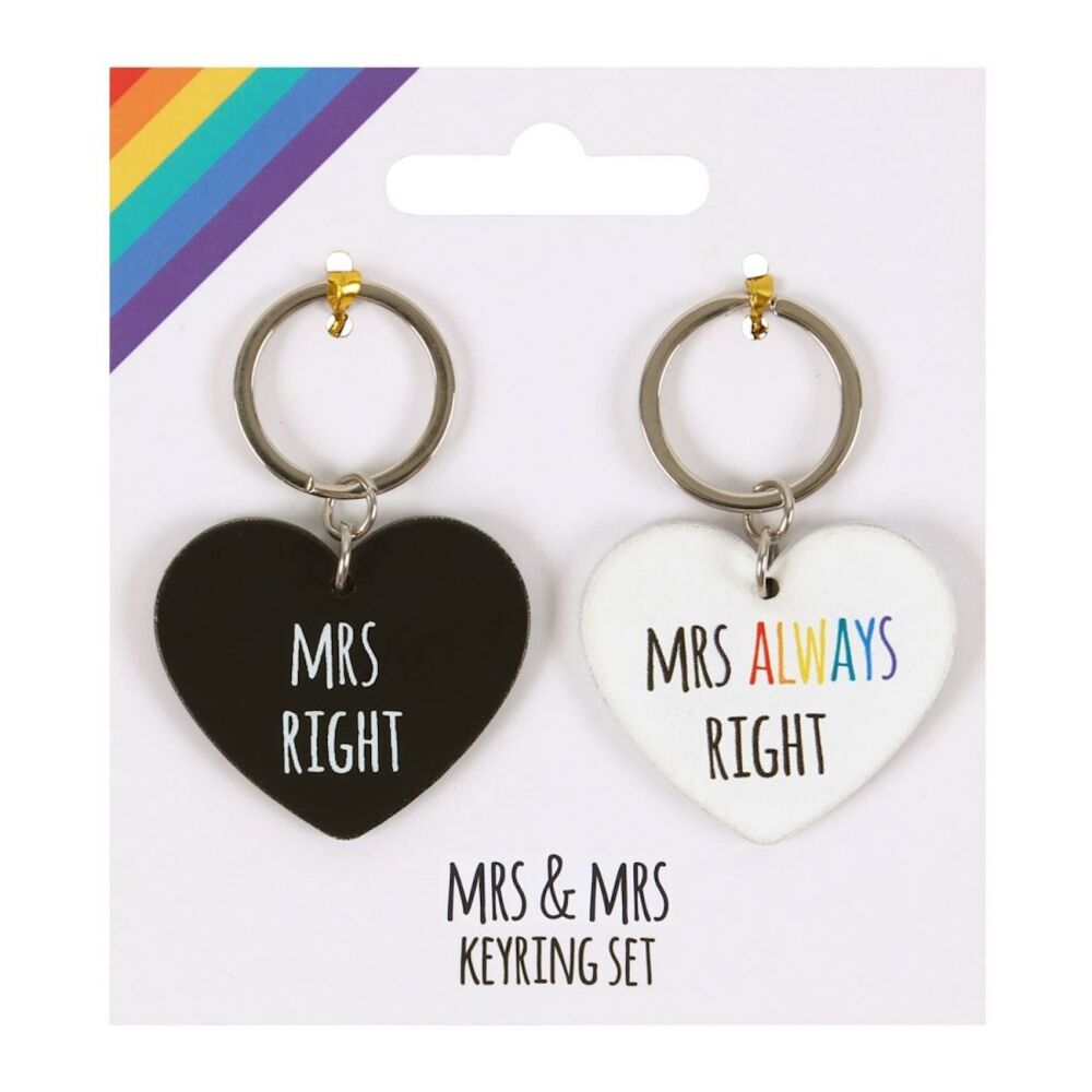 Mrs and Mrs Right Keyring Set LGBTQ