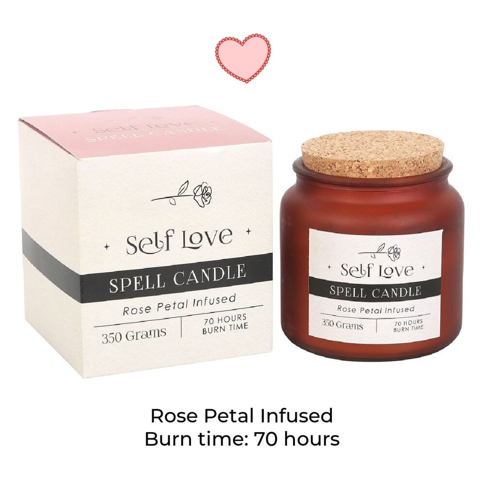 Rose Petal Infused Self Love Spell Candle with lid