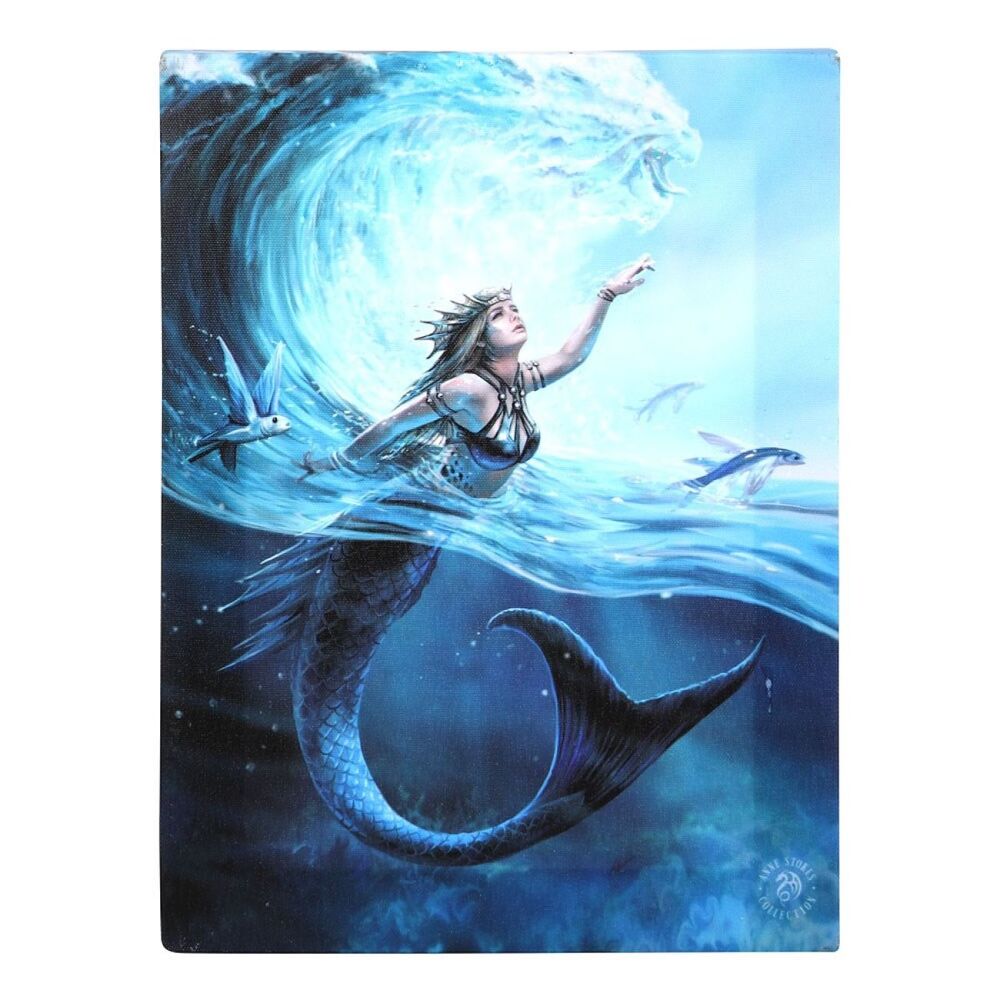 Mermaid Elemental Water Sorceress Canvas Print by Anne Stokes 25x19cm