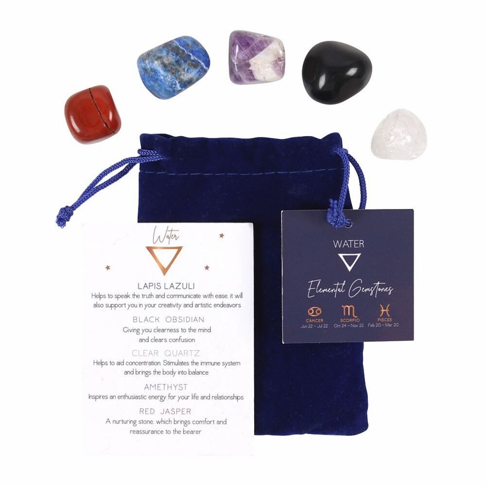 Water Element 5 Crystal Tumblestones Gift Set