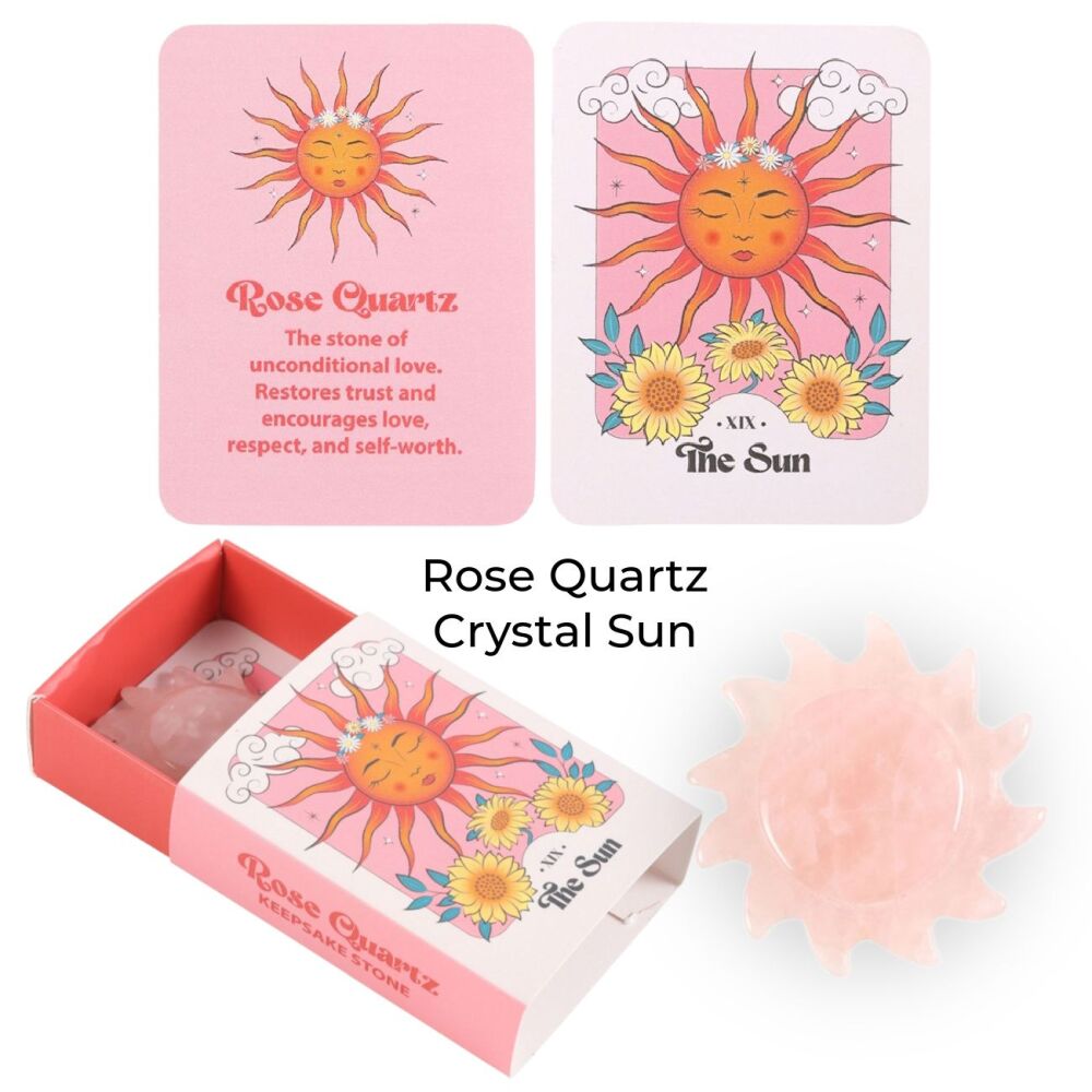 The Sun Rose Quartz Crystal Keepsake Stone in a Box
