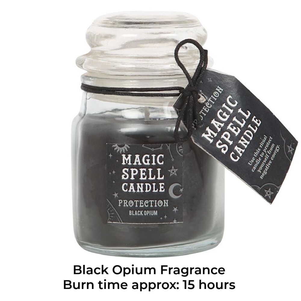 Protection Magic Spell Candle Black Opium Jar