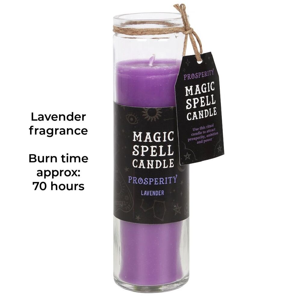 Prosperity Lavender Magic Spell Pillar Candle