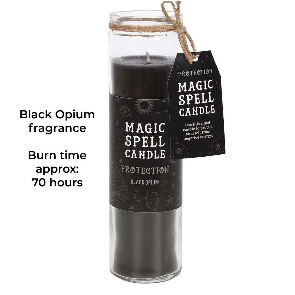 Magic Spell Pillar Candle for Protection Black Opium