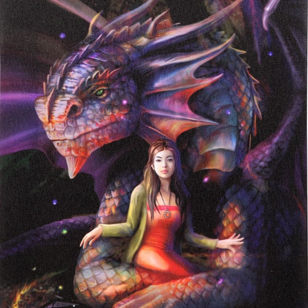 Spirit Dragon Canvas Print by Anne Stokes 25cm x 19cm
