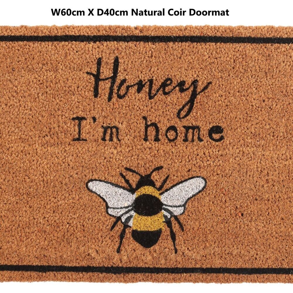 Honey I’m Home Bee Coir Doormat
