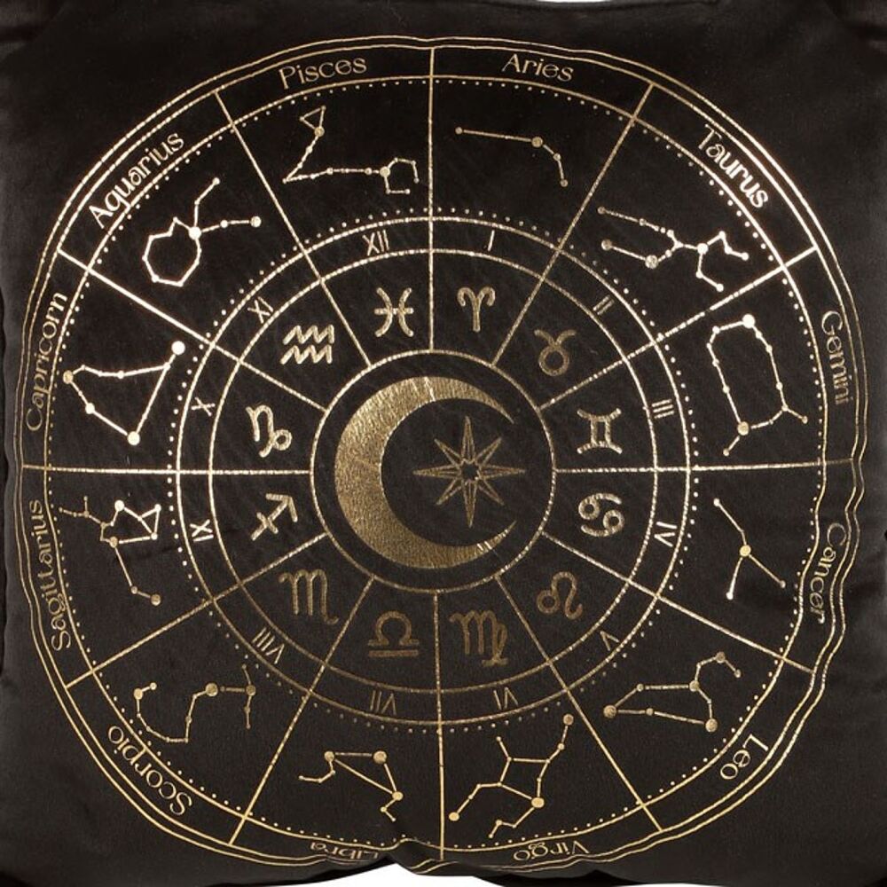 Astrology Wheel Cushion Black