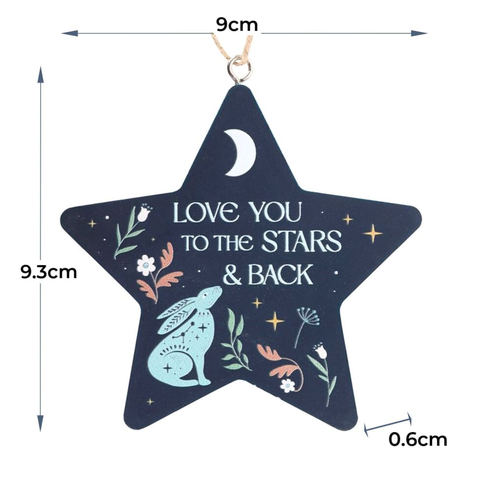 Love You to the Stars and Back Midnight Hare Wall Hanging Decoration
