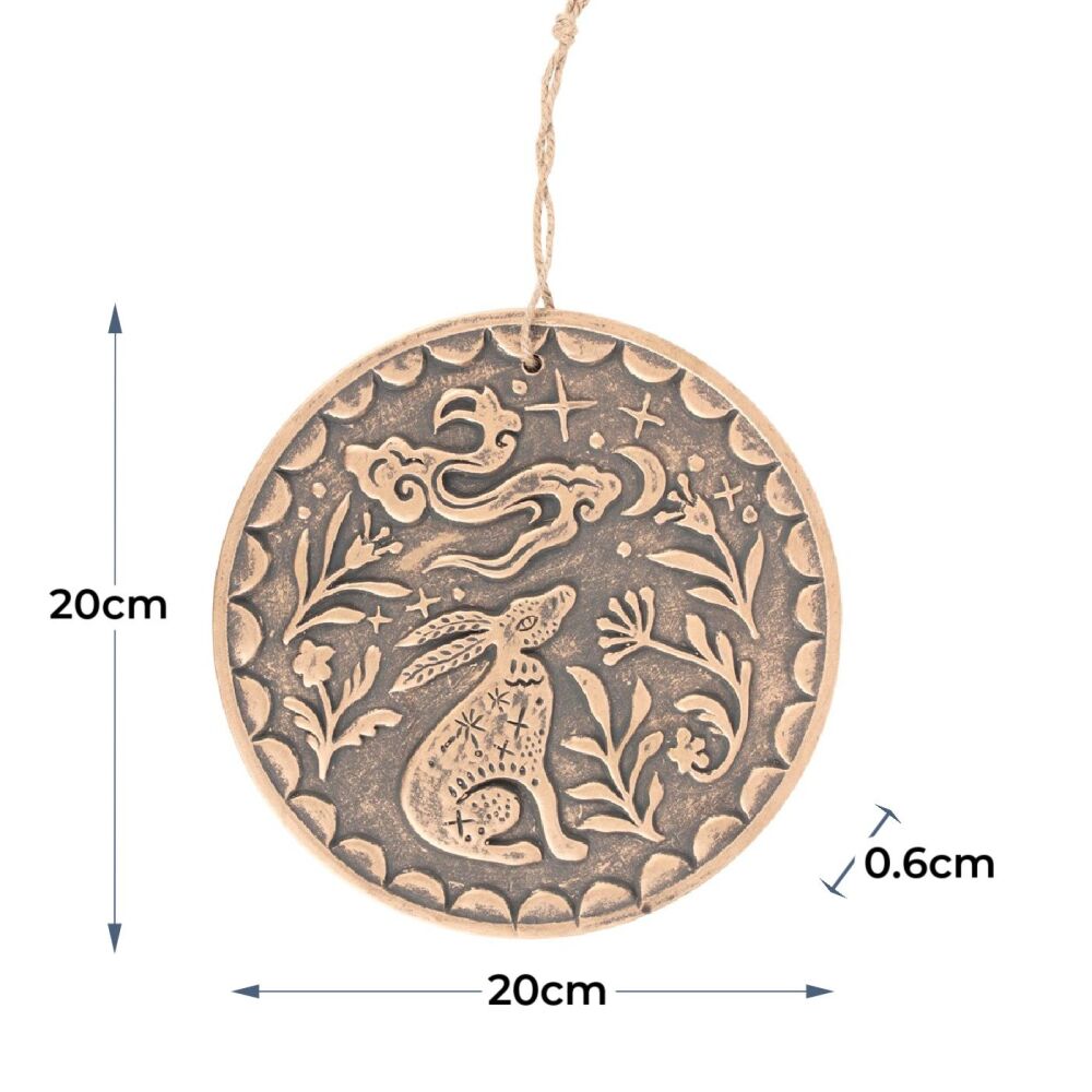 Midnight Hare Terracotta Bronze Wall Plaque