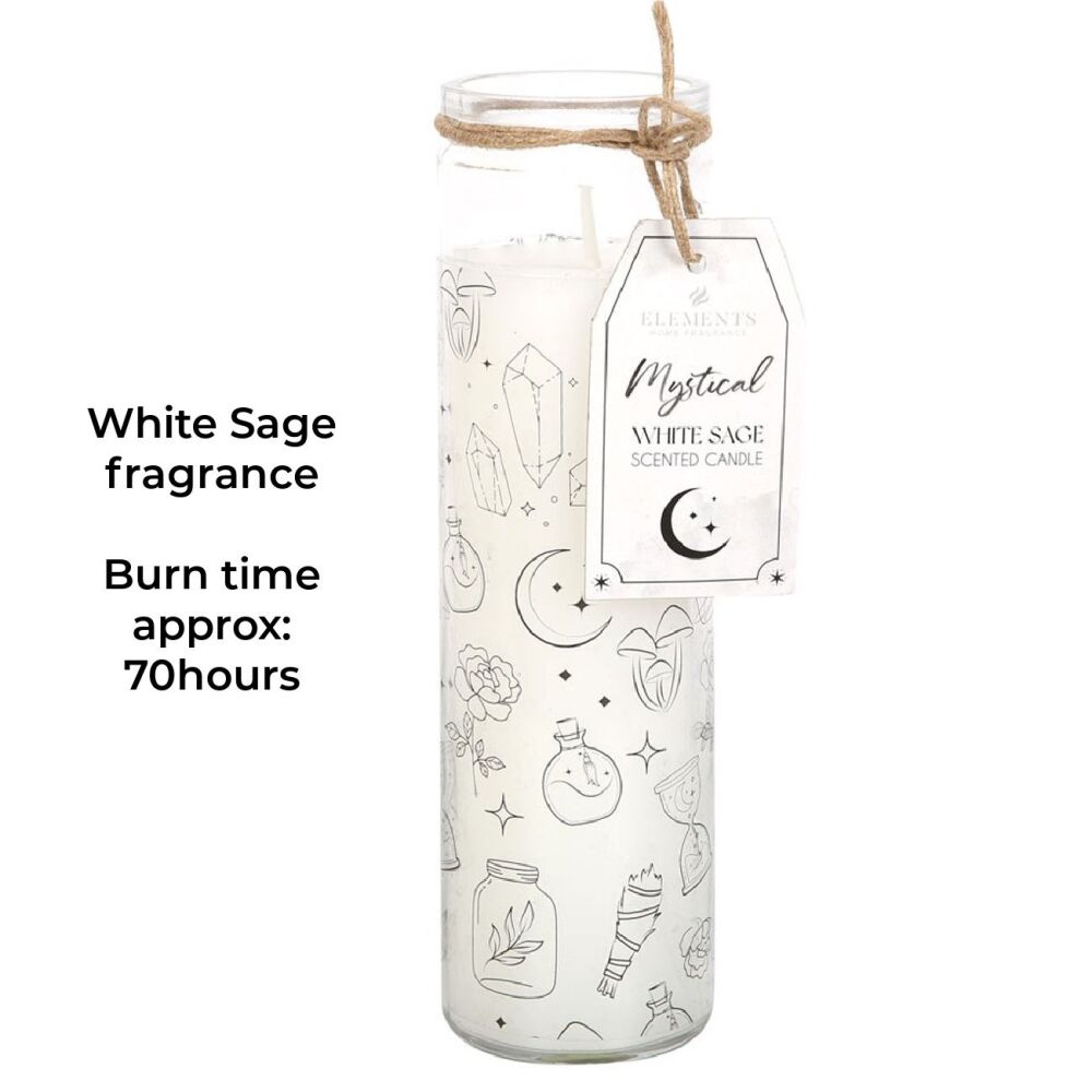 Mystical White Sage Tube Pillar Candle