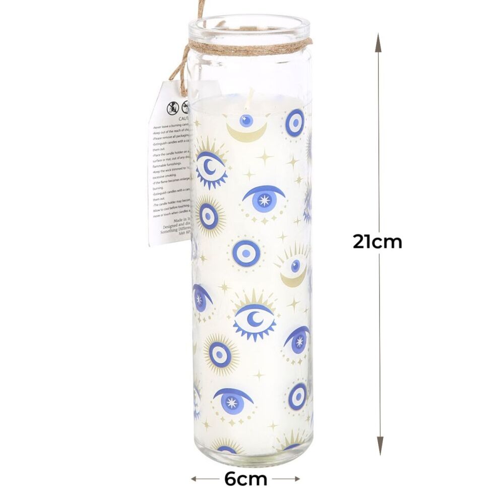 All Seeing Eye White Sage Tube Pillar Candle