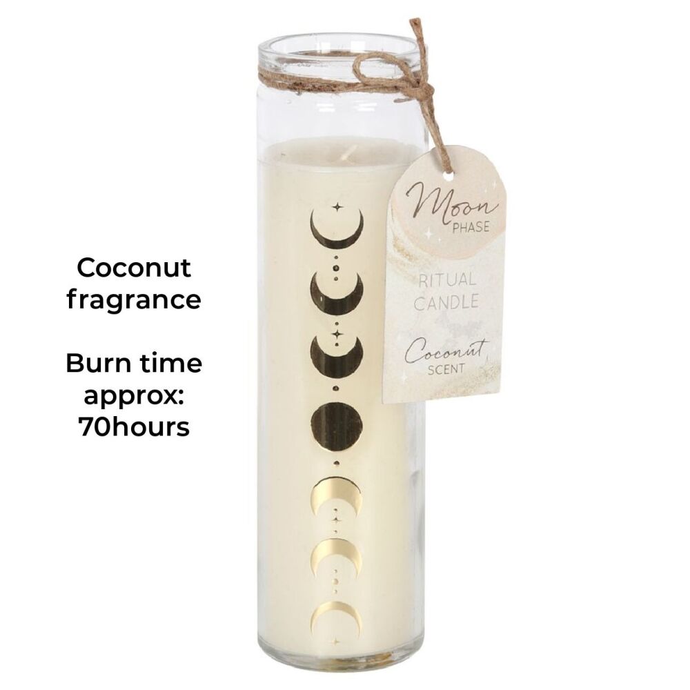 Moon Phases Coconut Tube Pillar Candle