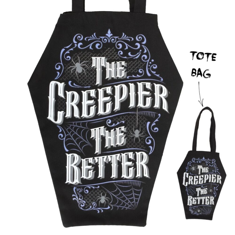 The Creepier the Better Coffin Shaped Tote Bag