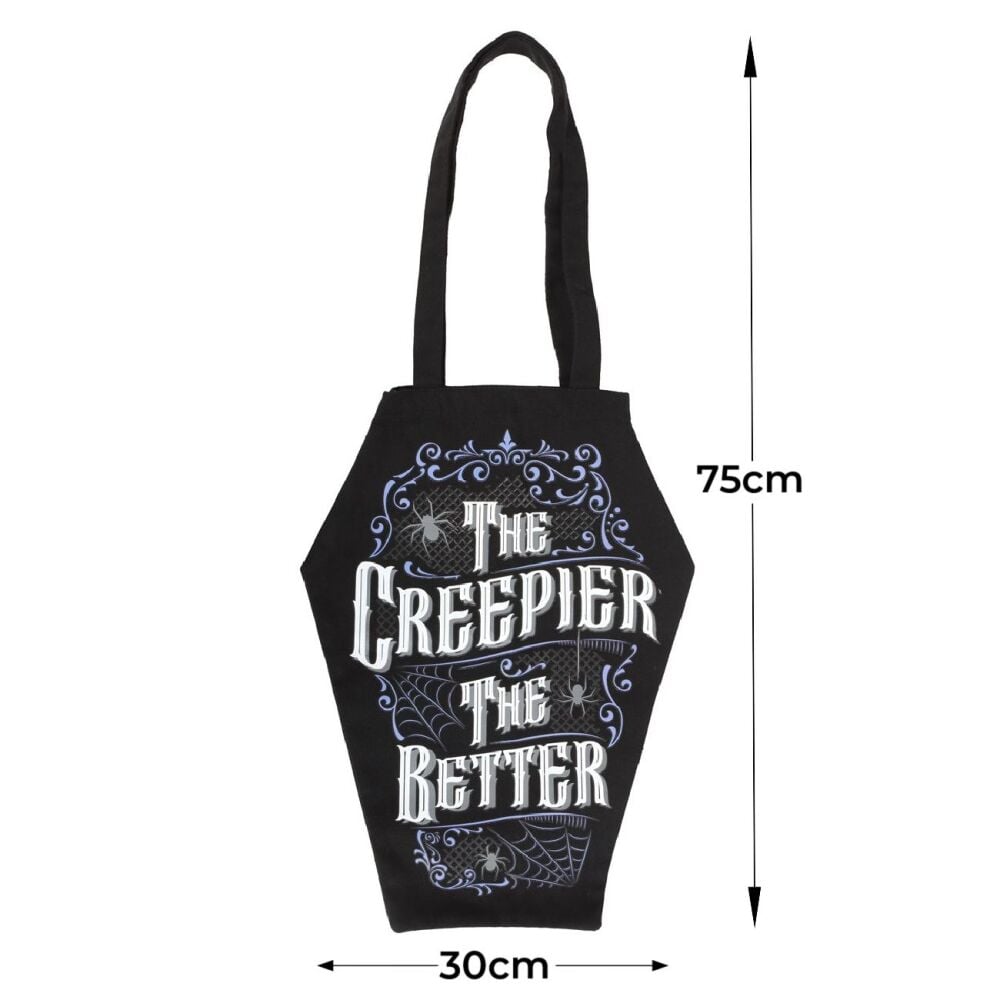 The Creepier the Better Coffin Shaped Tote Bag