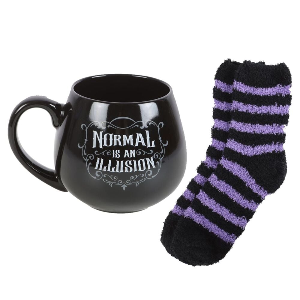 Normal Is An Illusion Gothic Mug and Socks Set