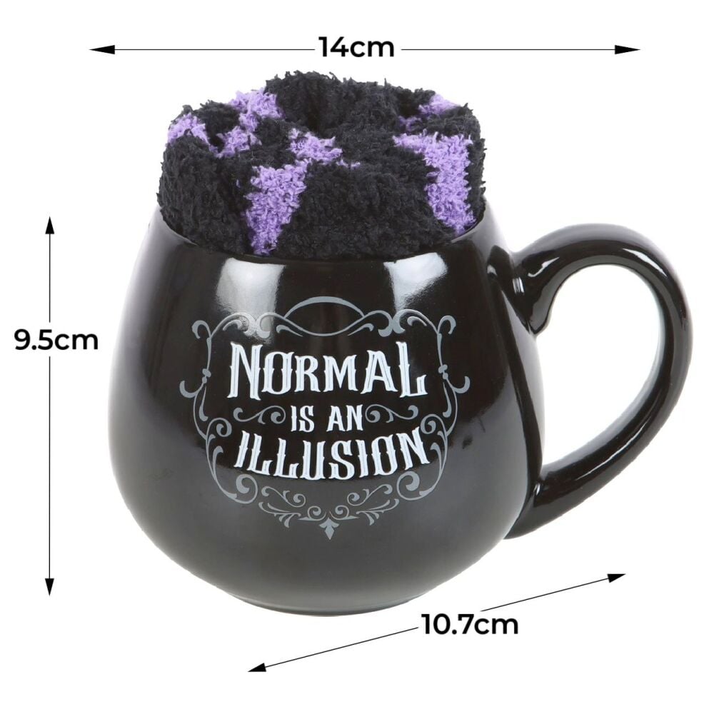 Normal Is An Illusion Gothic Mug and Socks Set