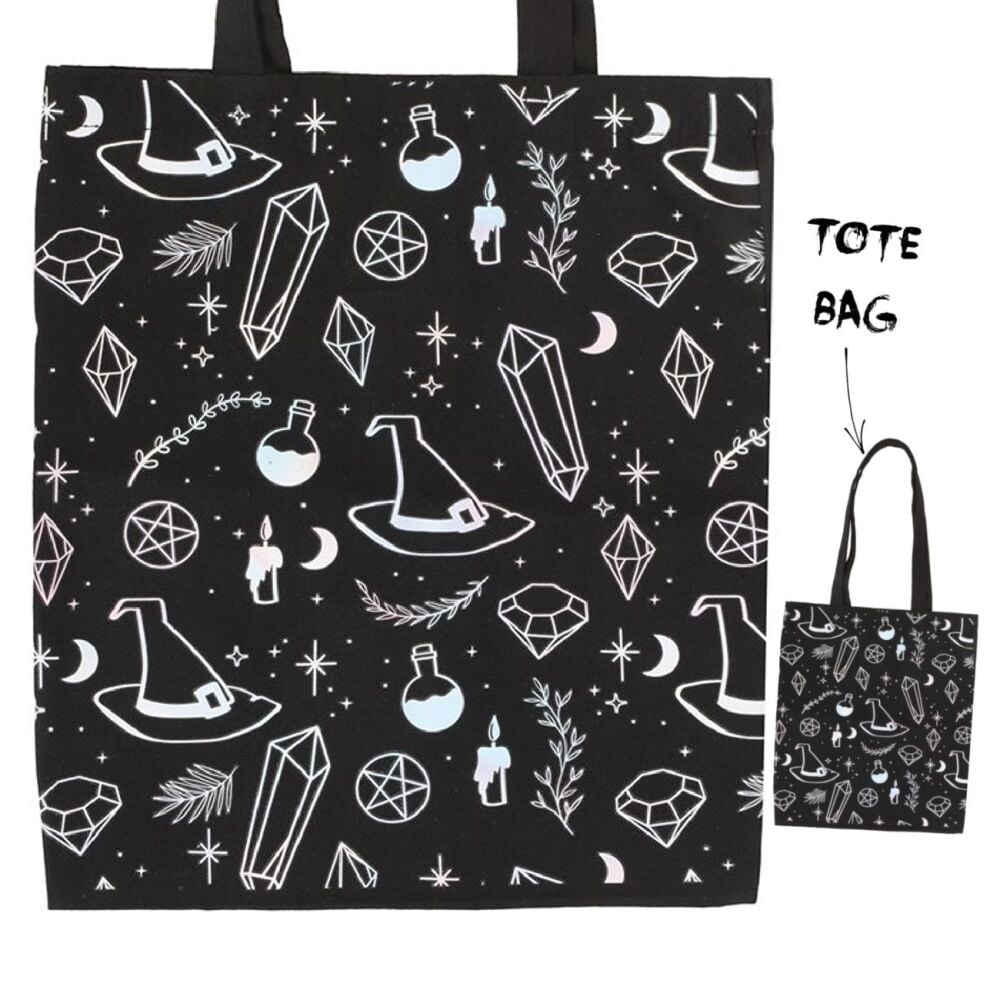 Crystal Witch Print Tote Bag