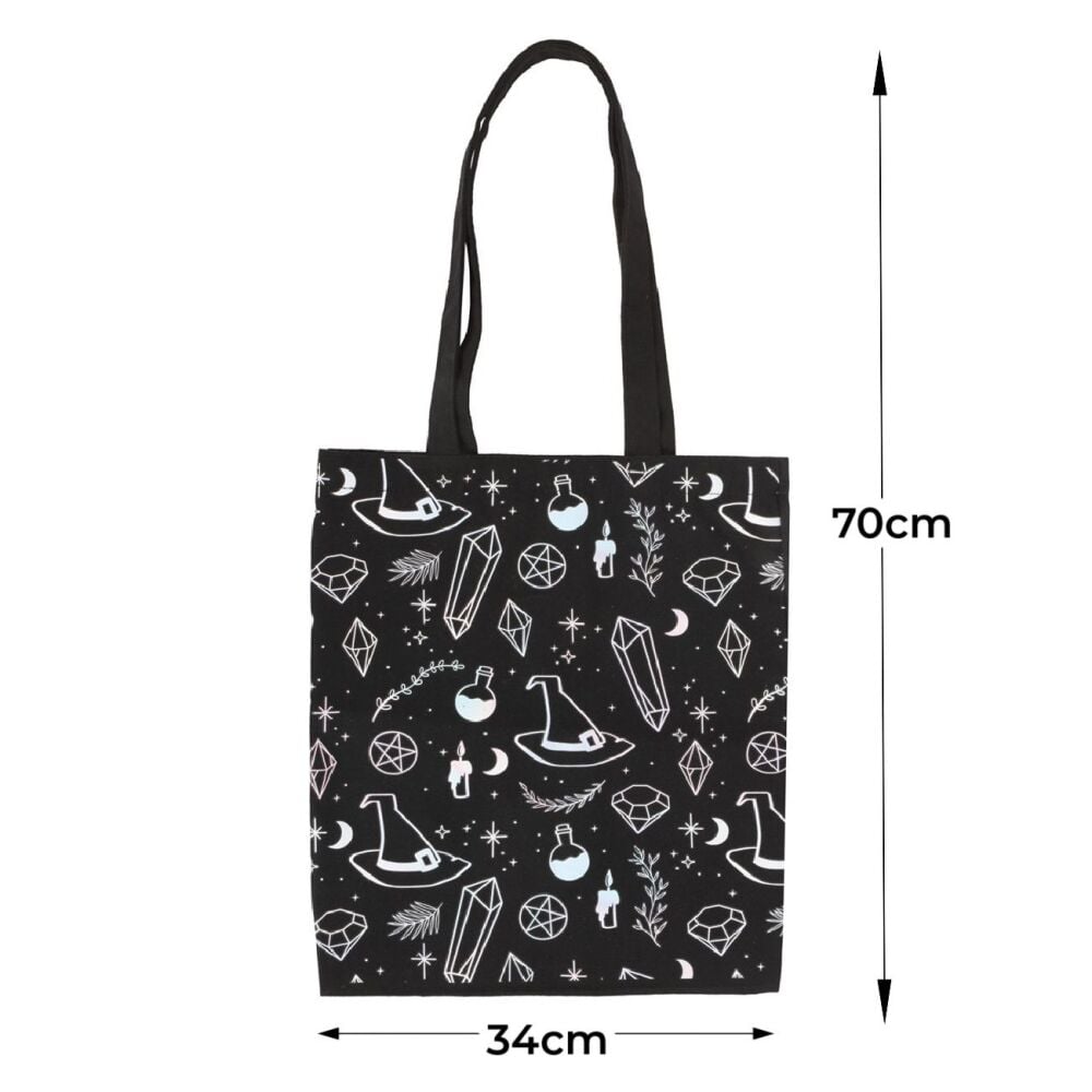 Crystal Witch Print Tote Bag