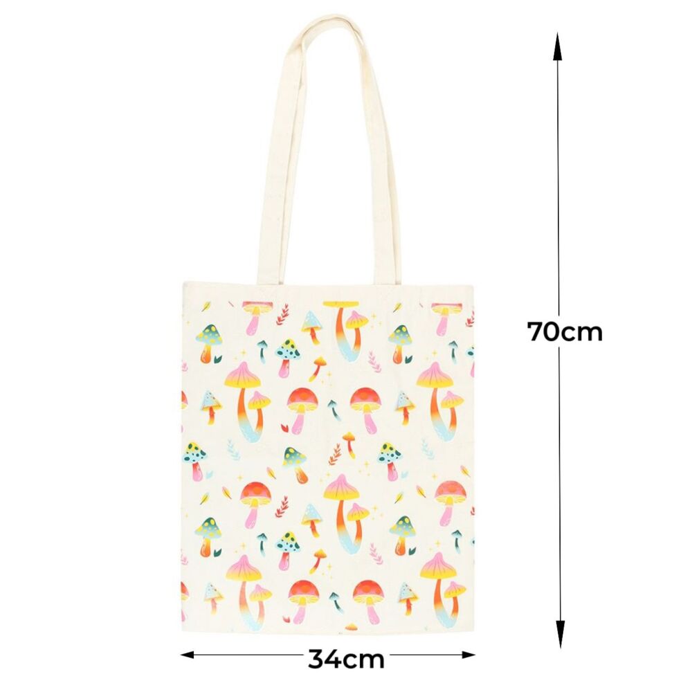 Funky Fungi Mushroom Print Tote Bag