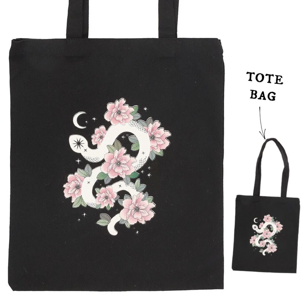 Floral Snake Tote Bag