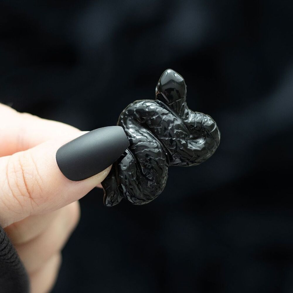Obsidian (black) Crystal Snake