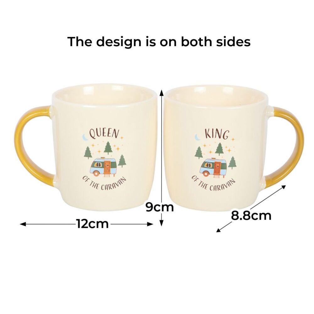 Caravan King and Queen Camping Couples Mug Set