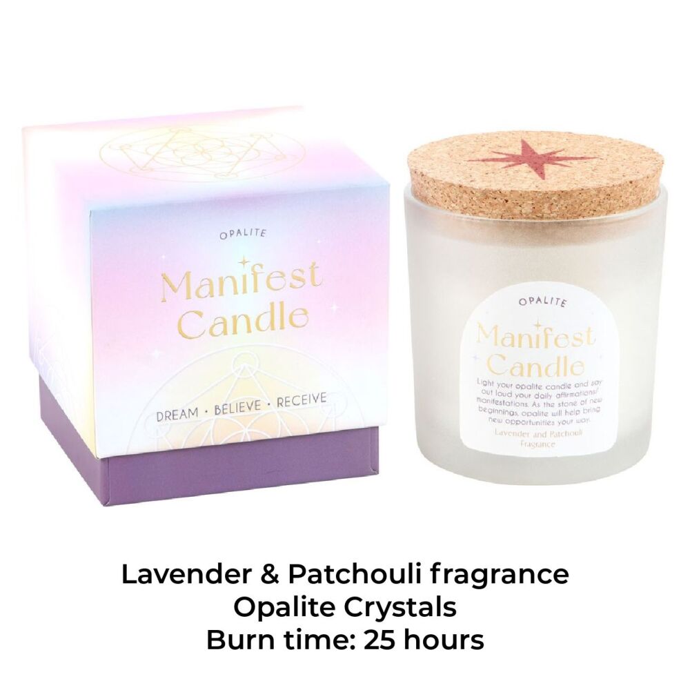 Opalite Lavender & Patchouli Manifestation Candle