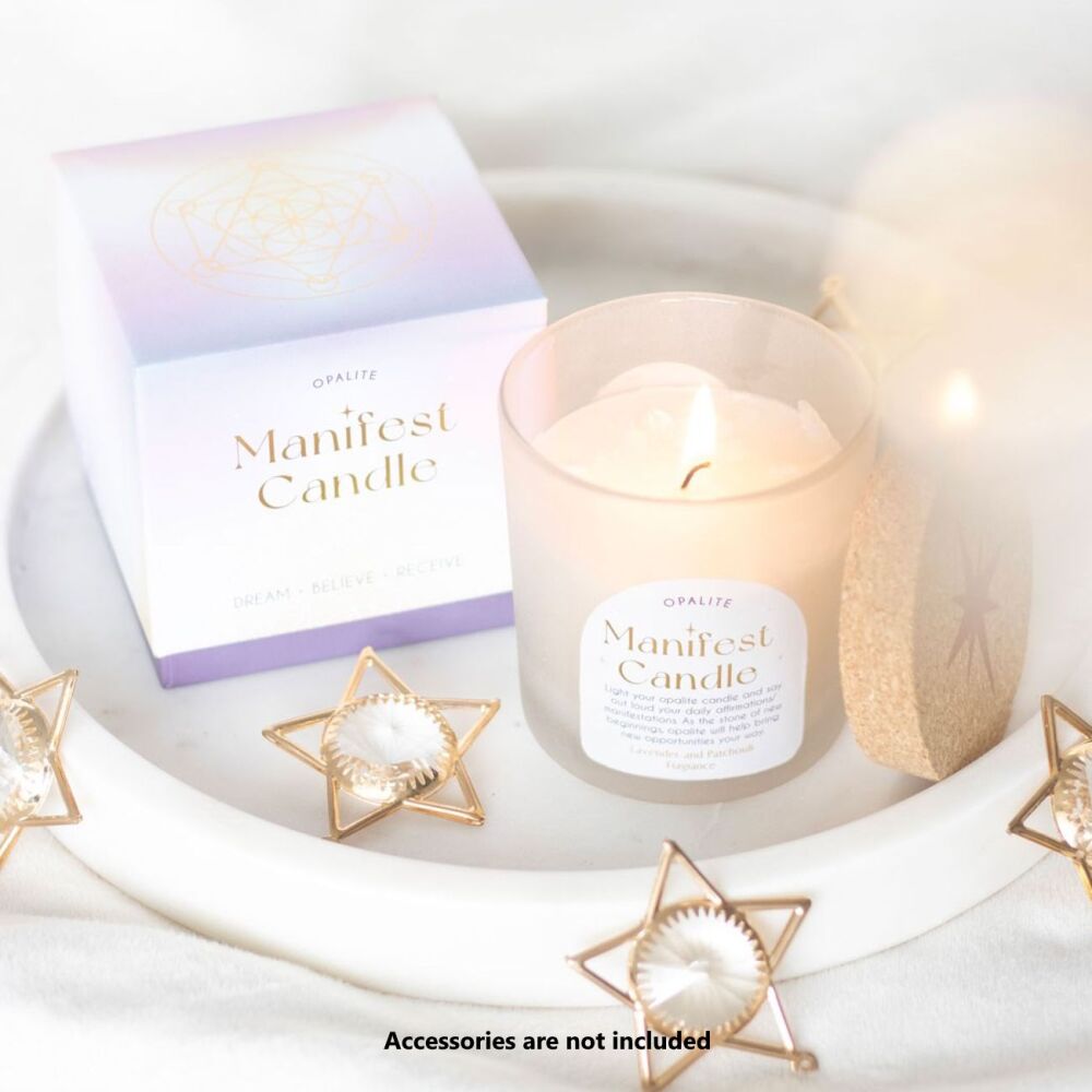 Opalite Lavender & Patchouli Manifestation Candle
