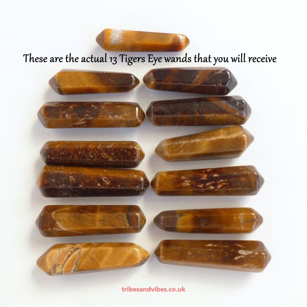 Tigers Eye DT Crystal Point Wands 13pcs lot #1
