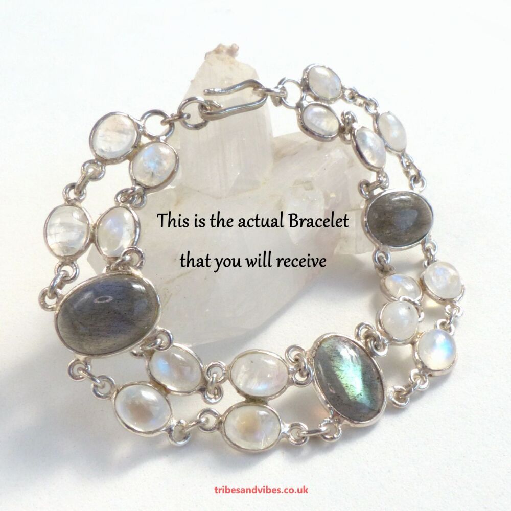 Rainbow Moonstone Labradorite Crystal Bracelet