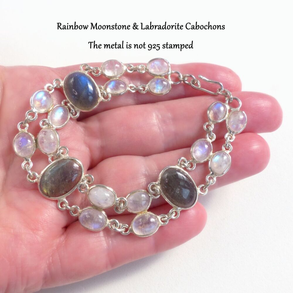 Rainbow Moonstone Labradorite Crystal Bracelet