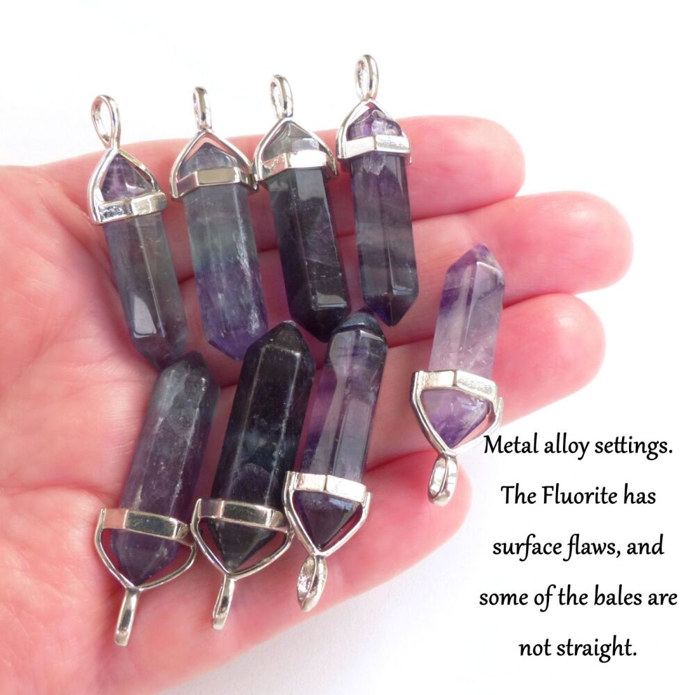 Fluorite Crystal Point Pendants 8pcs flawed #5