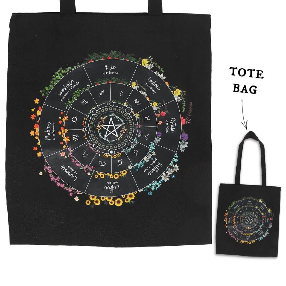 Wheel of the Year Polycotton Tote Bag