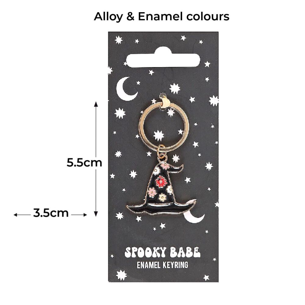 Spooky Babe Witch Hat Keyring